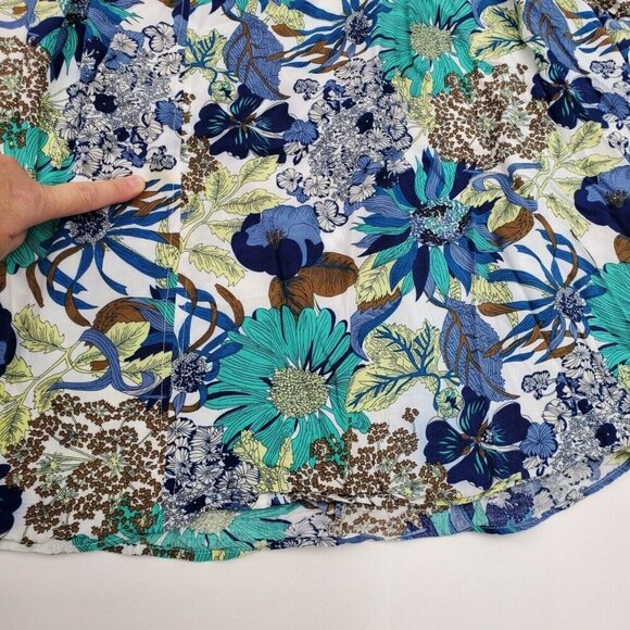 Umgee Womens Boho Floral Tunic Dress Size M Multicolor Bell Sleeve Keyhole Neck - Picture 14 of 14